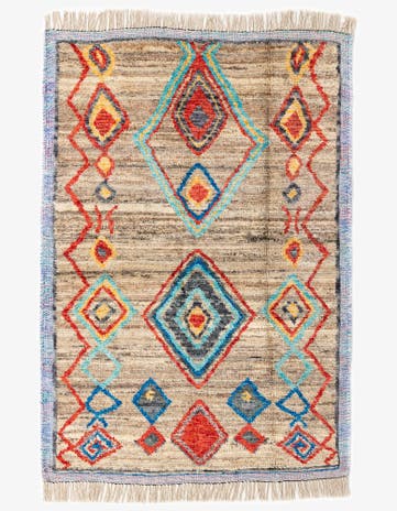 5' 1 x 7' 5 Hand Knotted Moroccan Wool Rug