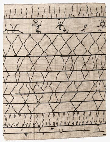 9' x 11' 7 Hand Knotted Moroccan Wool Rug