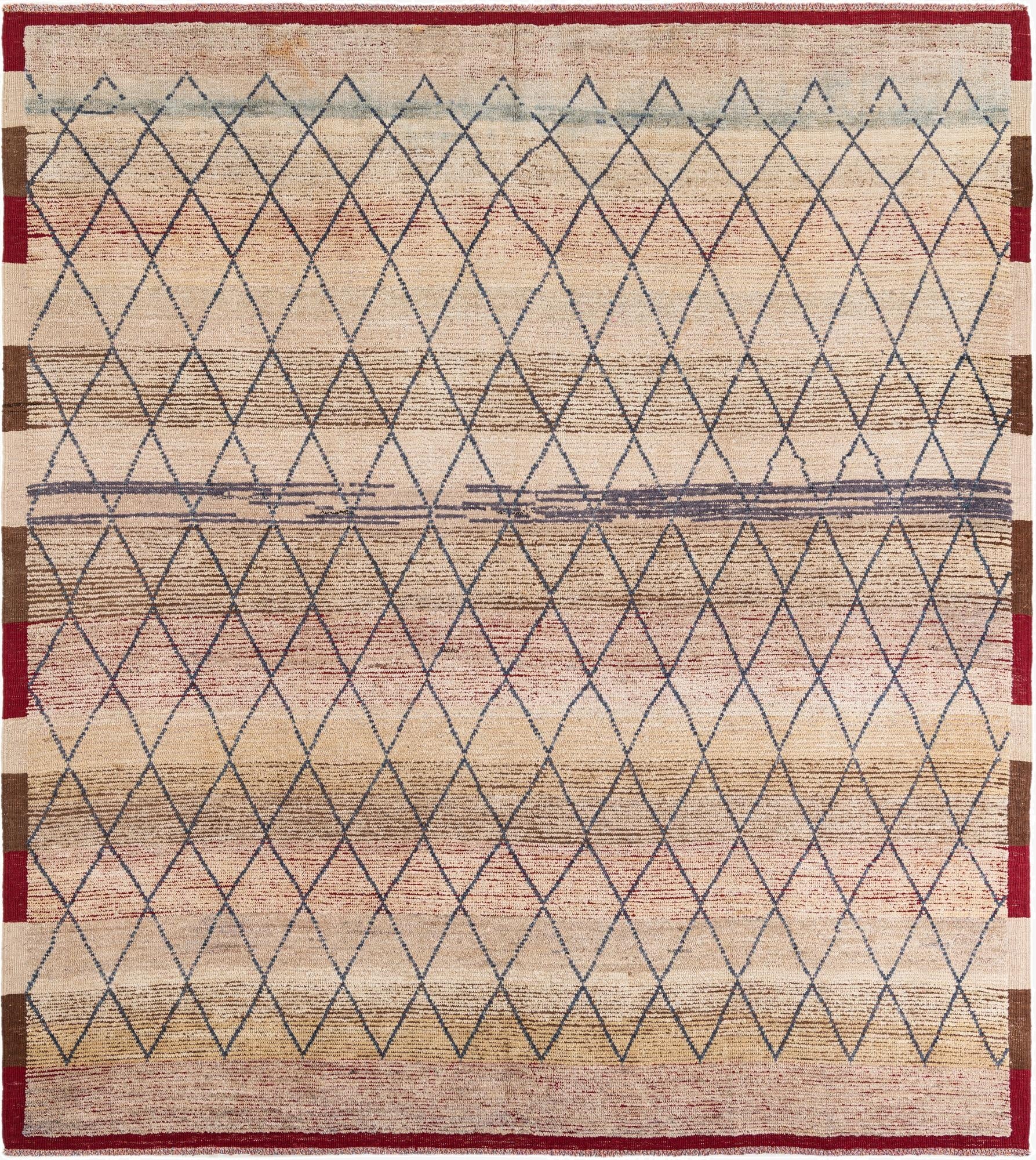 9' 2 x 10' 2  Hand Knotted Moroccan Wool Rug