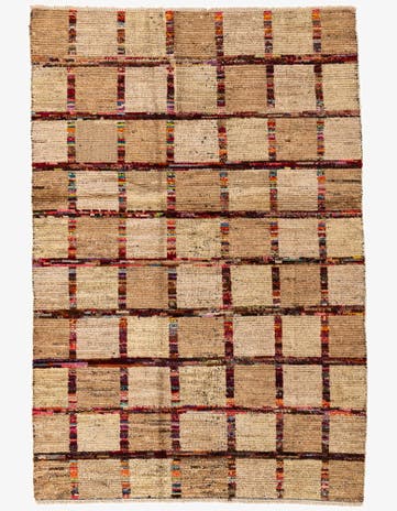 4' 6 x 6' 8 Hand Knotted Moroccan Wool Rug