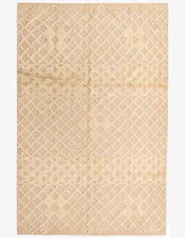 7' x 10' 6 Hand Knotted Moroccan Wool Rug