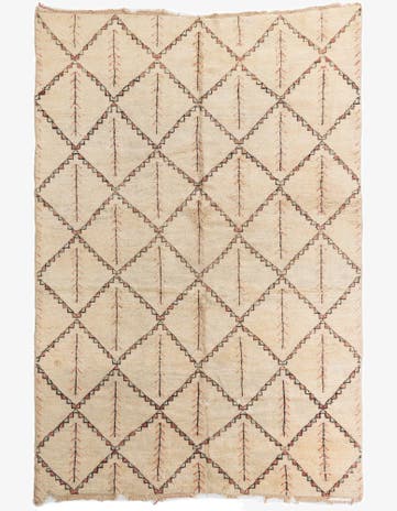 6' 8 x 9' 10 Hand Knotted Moroccan Wool Rug