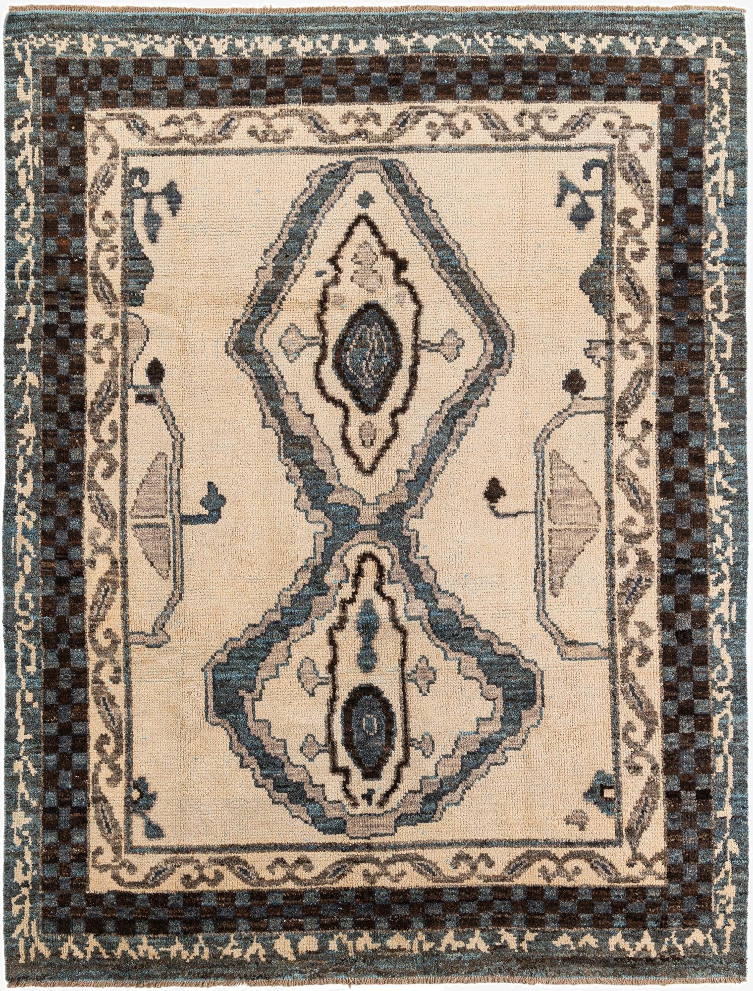 8' x 10' 4  Hand Knotted Moroccan Wool Rug