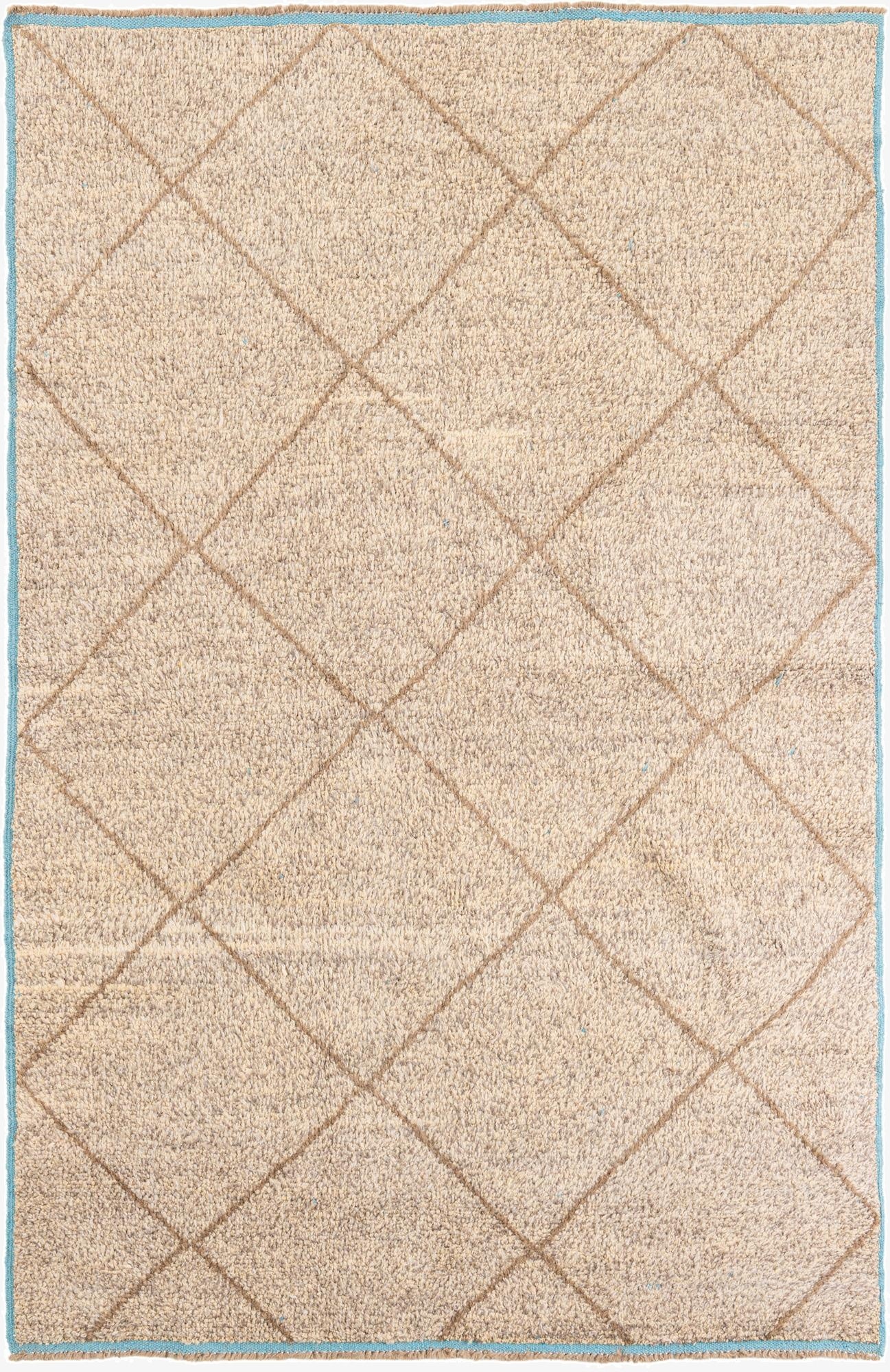 5' 10 x 9' 2  Hand Knotted Moroccan Wool Rug