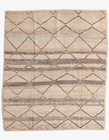 8' 1 x 9' 5 Hand Knotted Moroccan Wool Rug