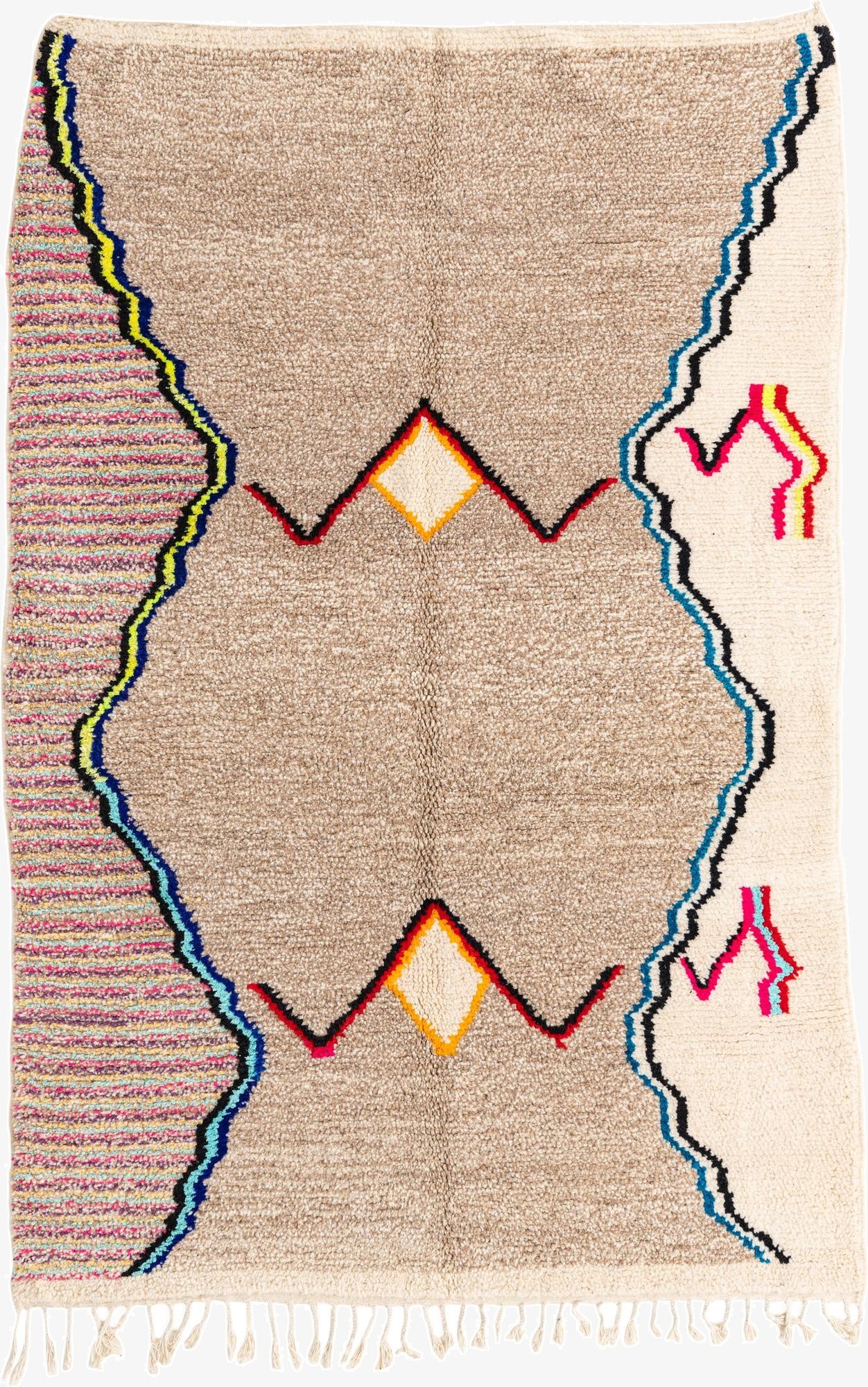 5' 7 x 8' 5  Hand Knotted Moroccan Wool Rug