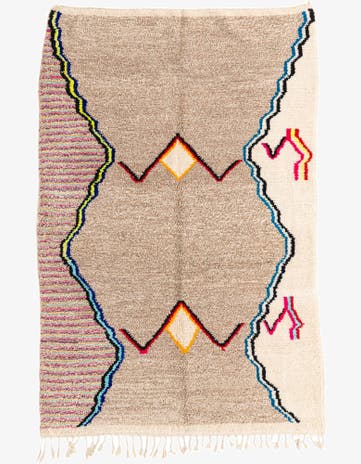 5' 7 x 8' 5 Hand Knotted Moroccan Wool Rug