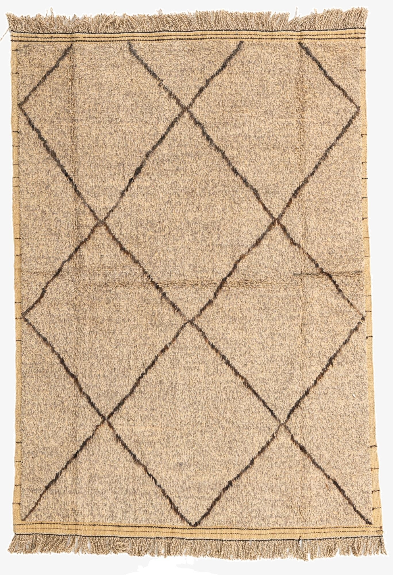 5' 10 x 8' 4  Hand Knotted Moroccan Wool Rug