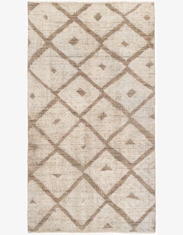 4' 3 x 7' 8 Hand Knotted Moroccan Wool Rug