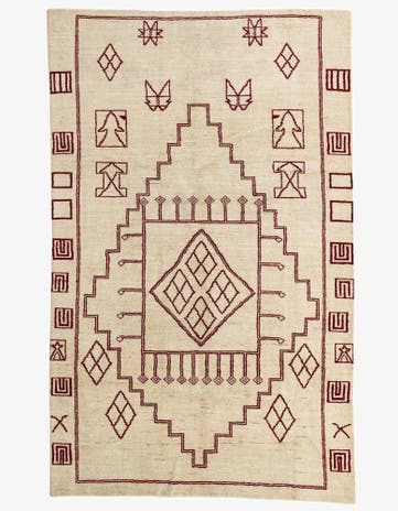 6' 4 x 10' 2 Hand Knotted Moroccan Wool Rug