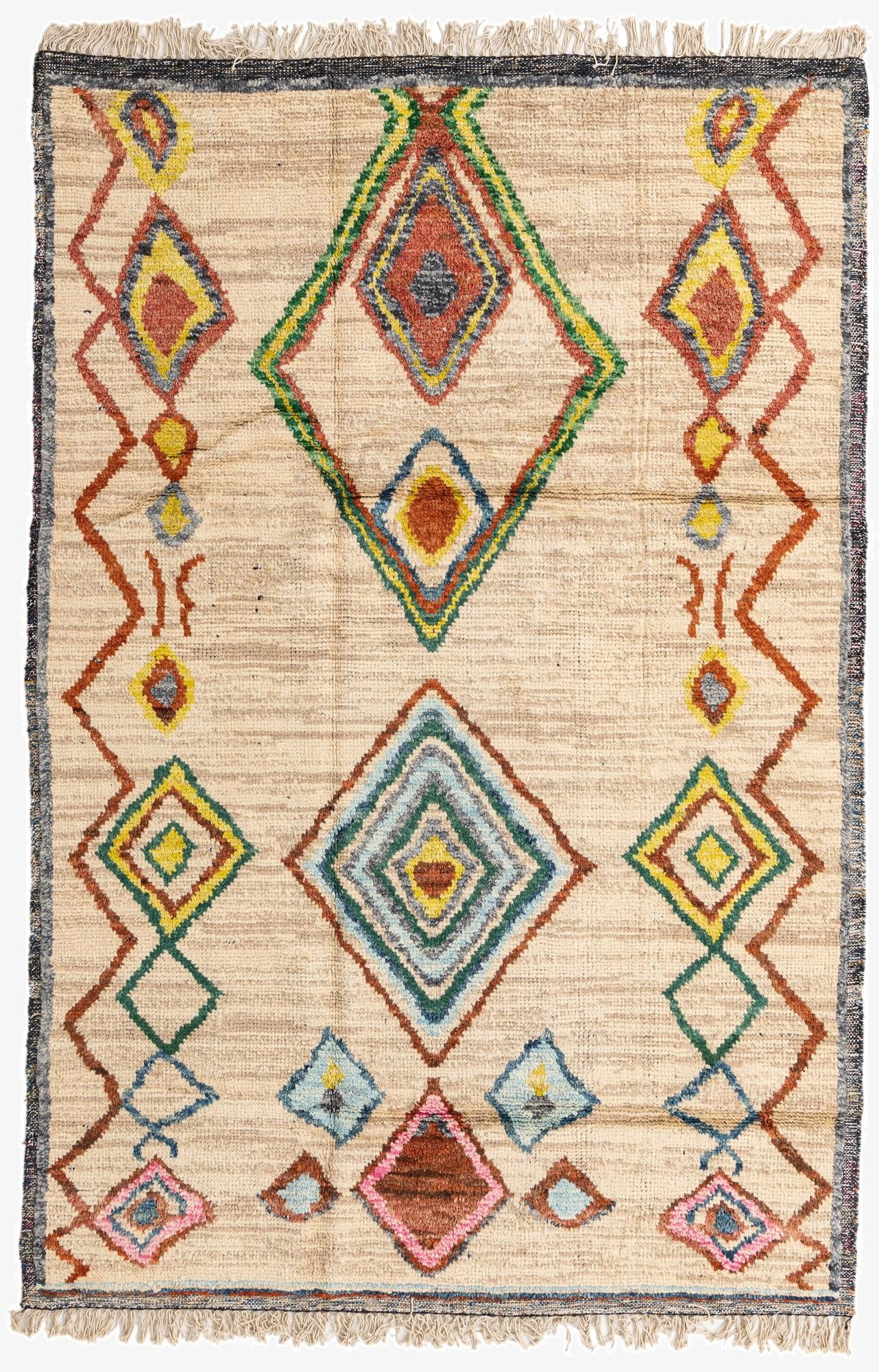 Primary image 5' 11 x 9'  Hand Knotted Moroccan Wool Rug