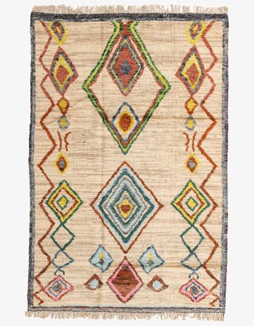 5' 11 x 9' Hand Knotted Moroccan Wool Rug