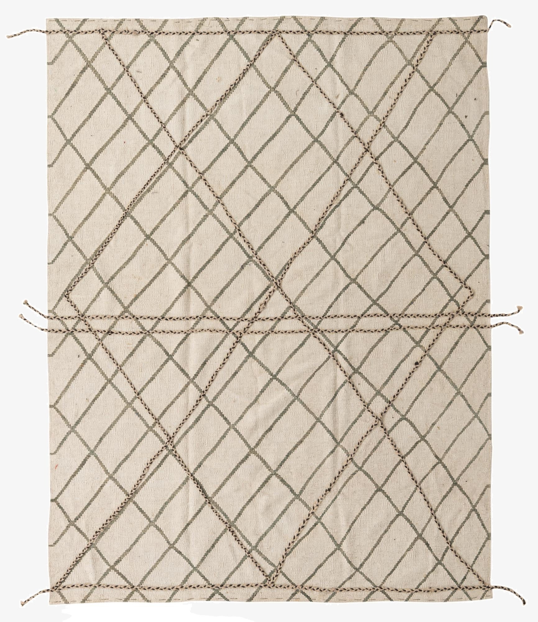 5' 10 x 7' 9  Hand Knotted Moroccan Wool Rug