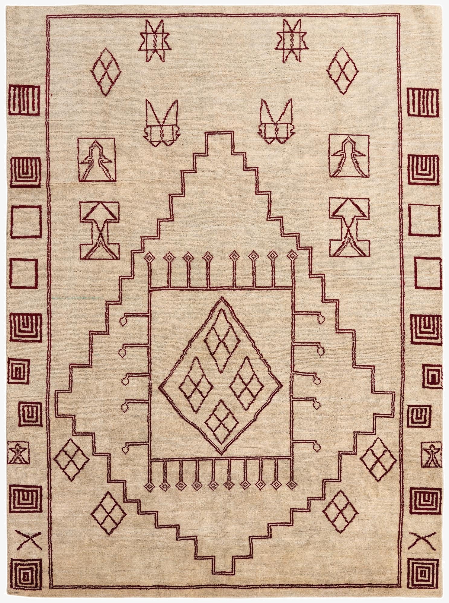 8' x 10' 9  Hand Knotted Moroccan Wool Rug