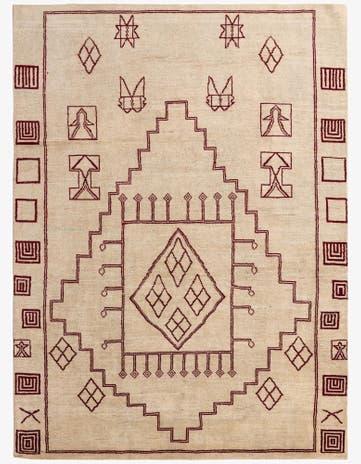 8' x 10' 9 Hand Knotted Moroccan Wool Rug