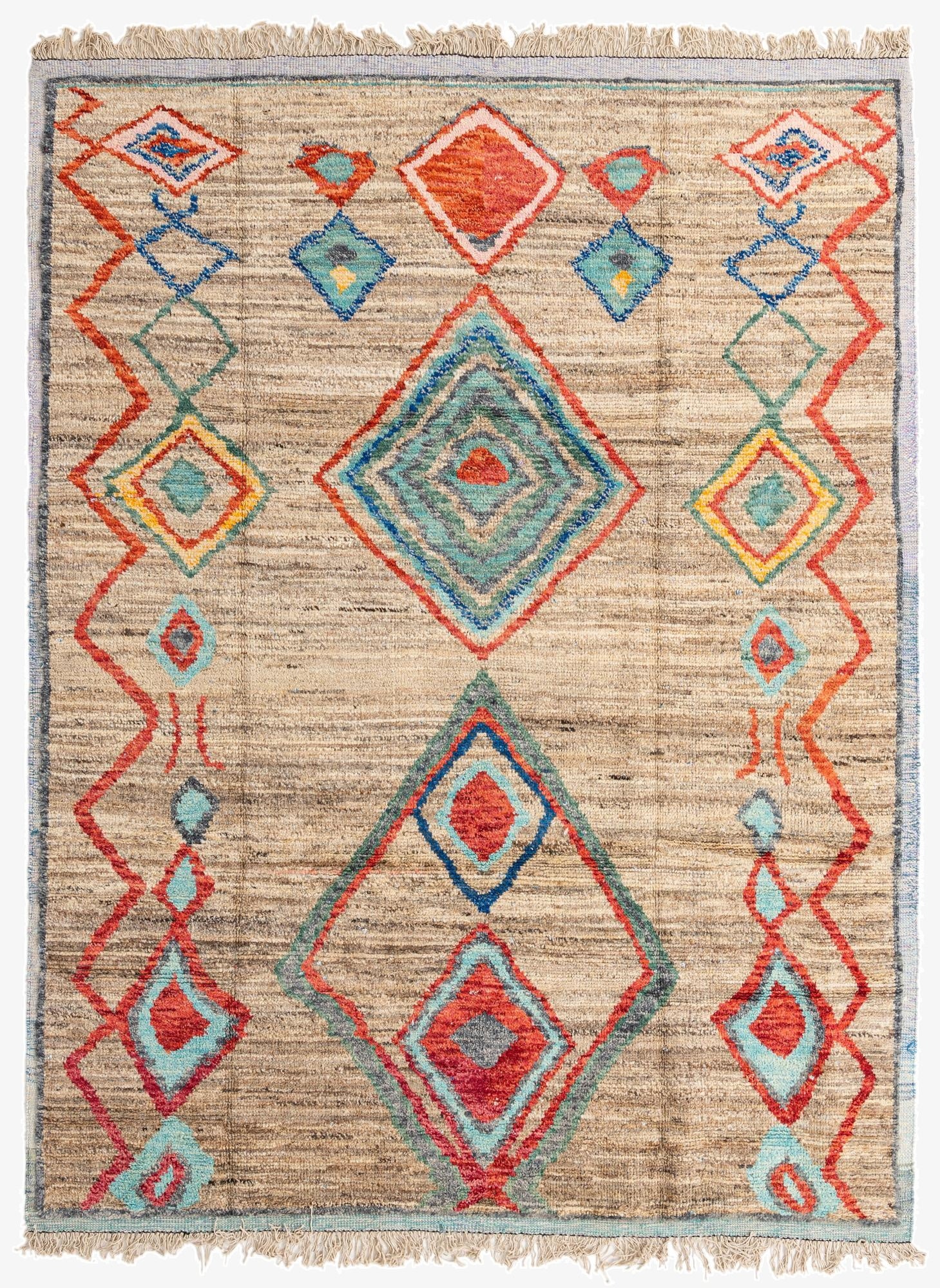 8' x 10' 8  Hand Knotted Moroccan Wool Rug