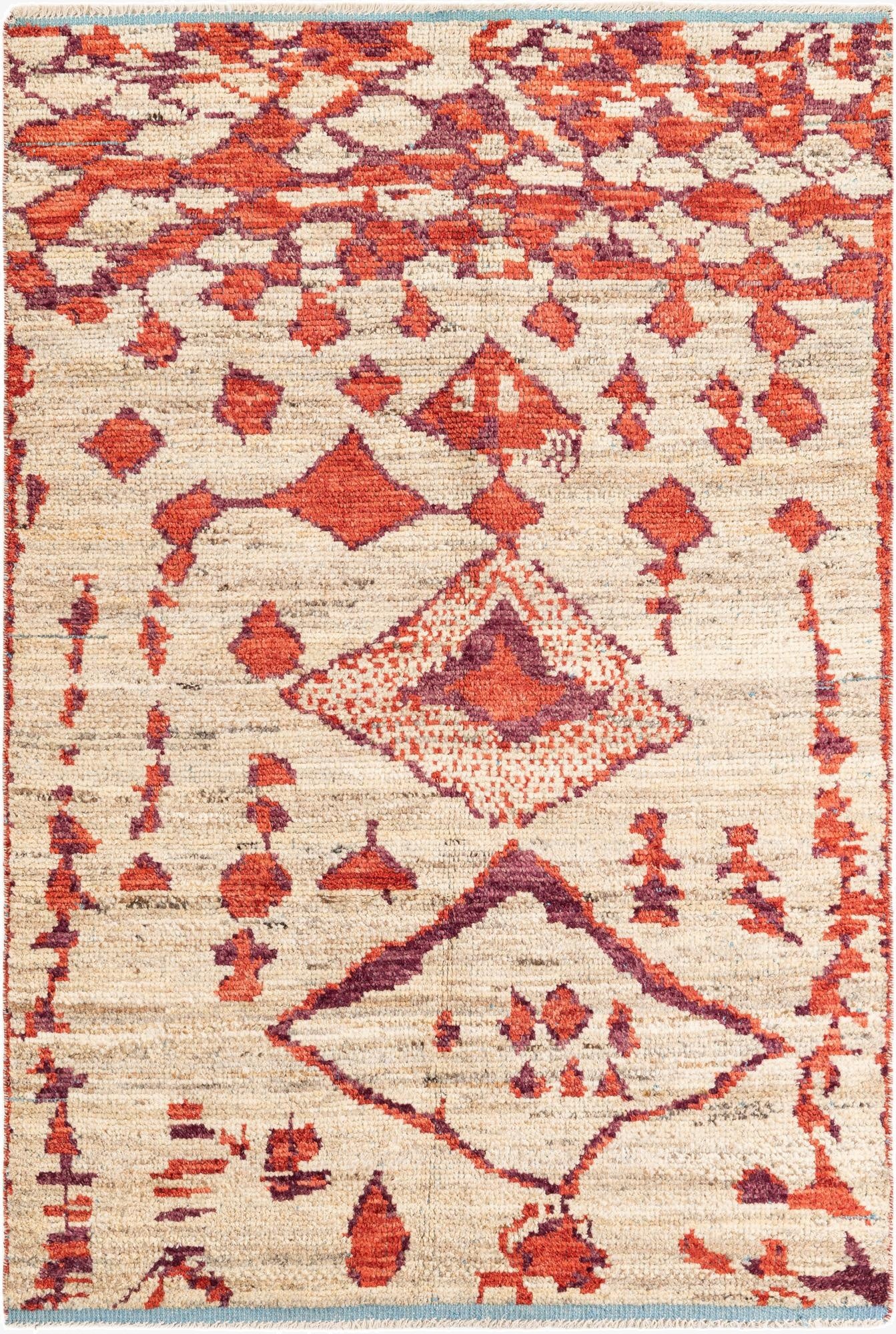 4' 10 x 7' 1  Hand Knotted Moroccan Wool Rug