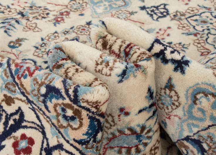 Detail image of 6' 7 x 10' 4 Hand Knotted Nain Persian Wool Rug