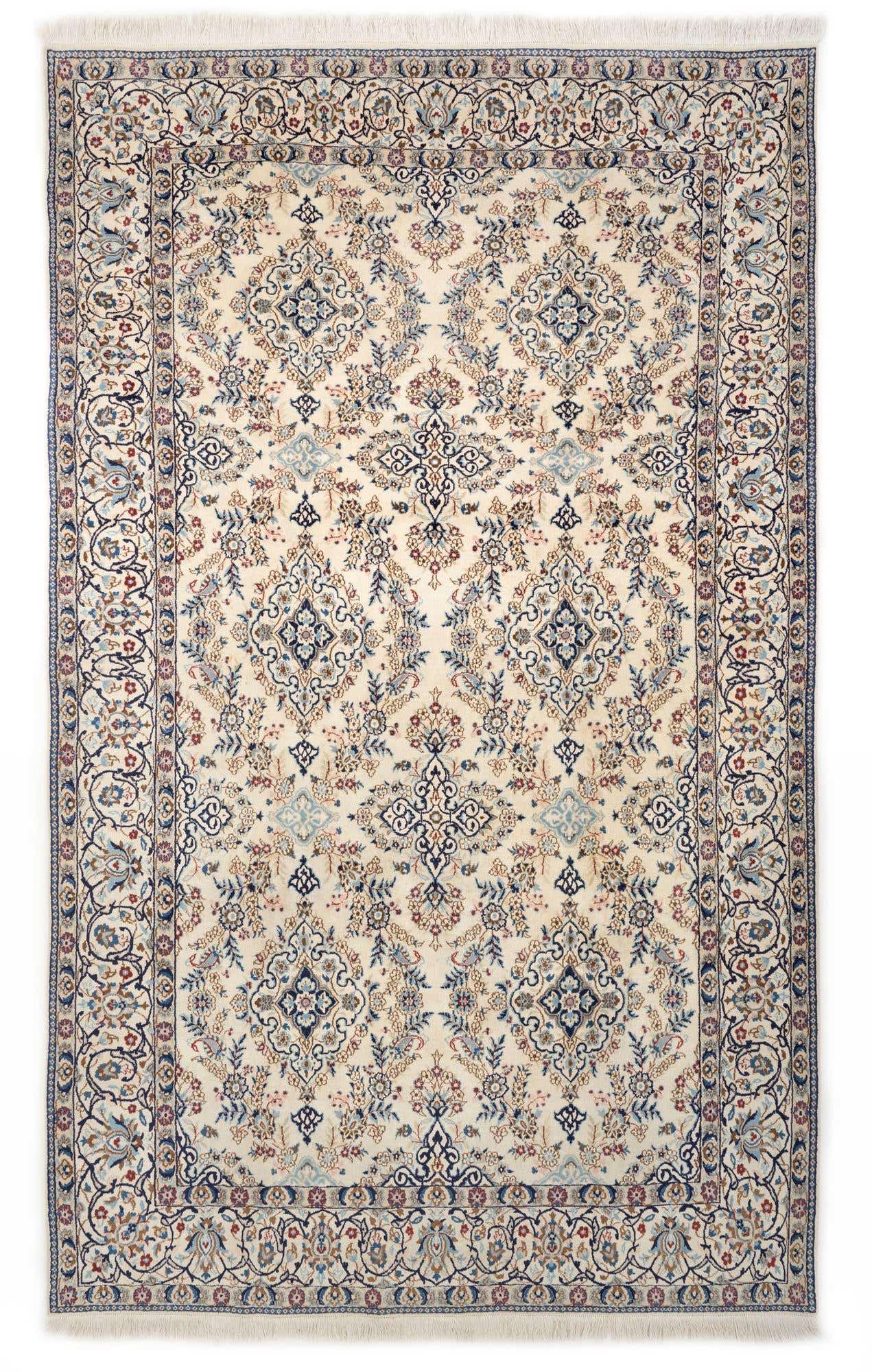 6' 7 x 10' 4 Hand Knotted Nain Persian Wool Rug