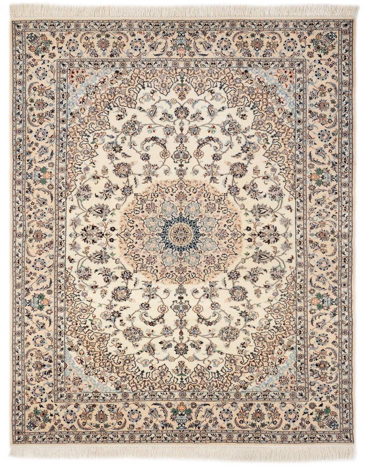 Detail image of 5' 6 x 8' 1 Hand Knotted Nain Persian Rug