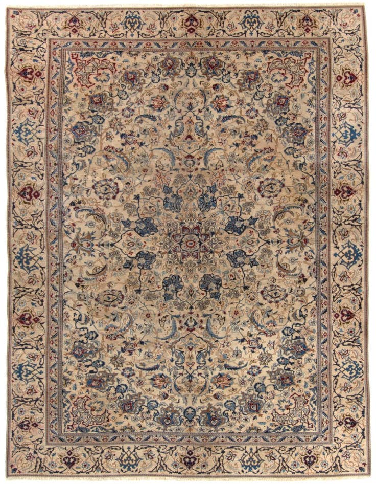 Detail image of 6' 2 x 9' 7 Hand Knotted Nain Persian Rug