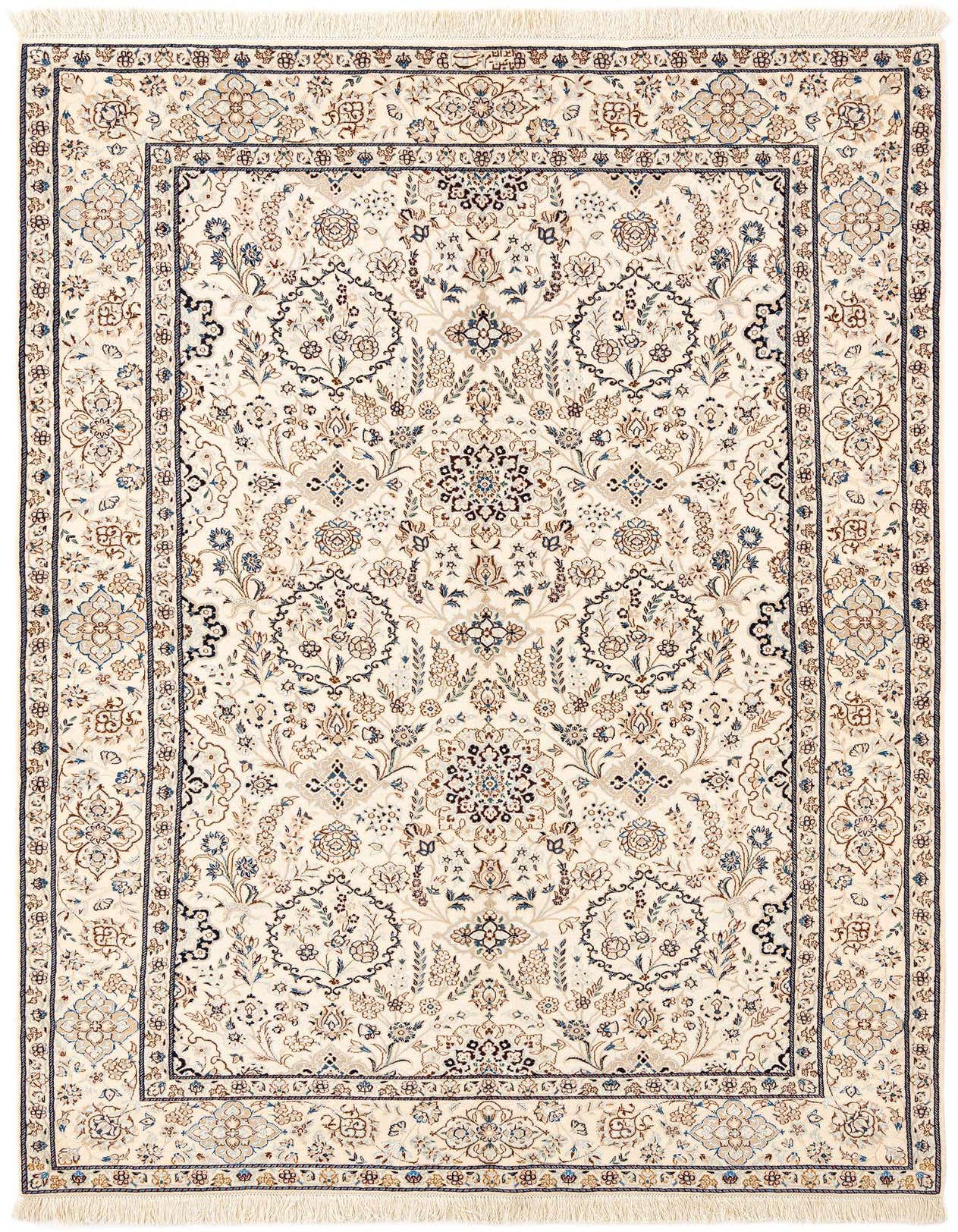 4' 11 x 7' 8 Hand Knotted Nain Rug