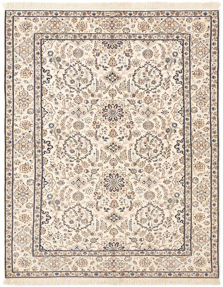 Detail image of 4' 11 x 7' 8 Hand Knotted Nain Rug