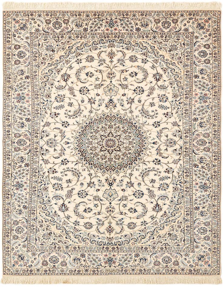Detail image of 4' 10 x 7' 6 Hand Knotted Nain Rug