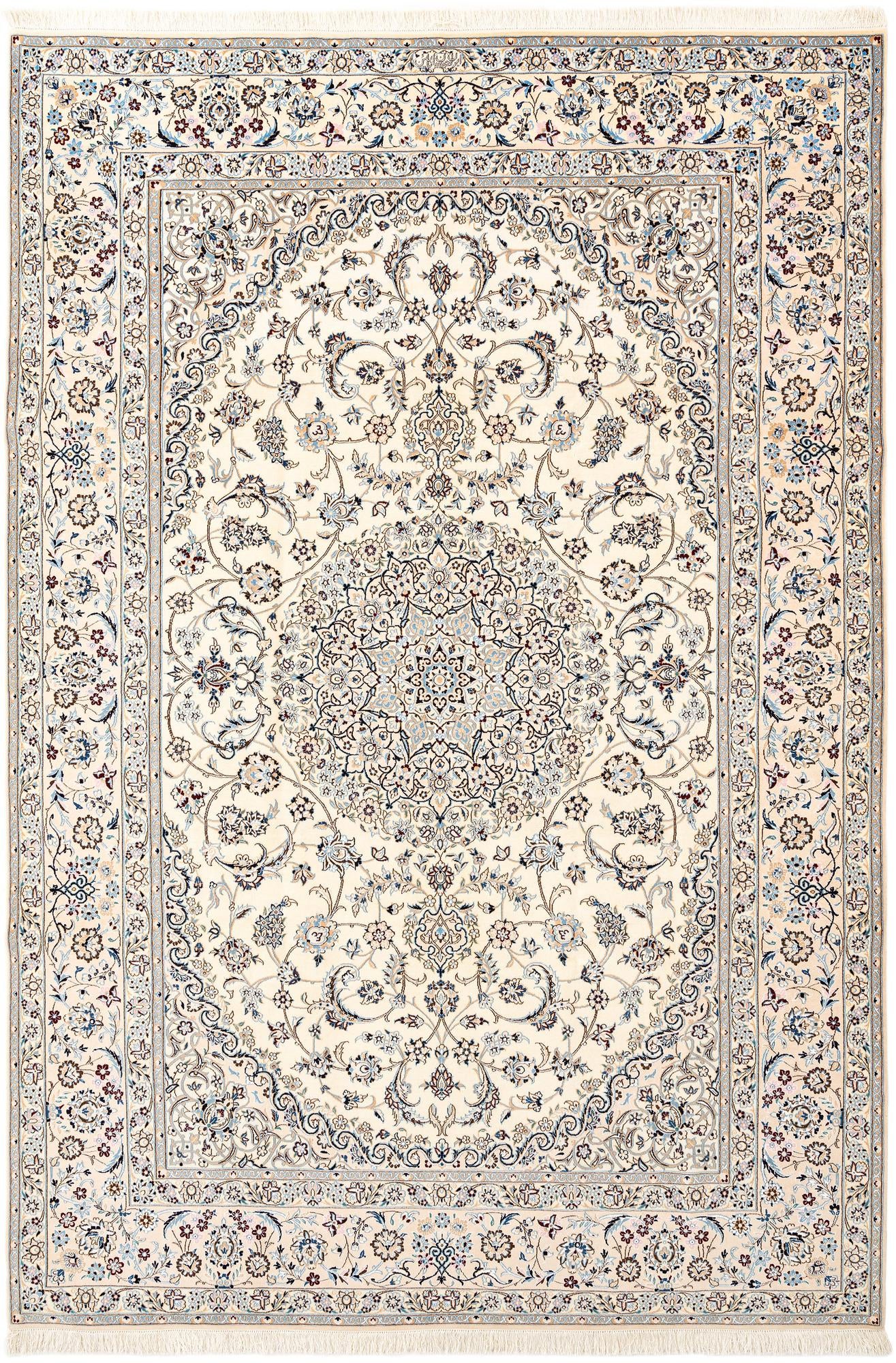 6' 11 x 10' 2 Hand Knotted Nain Rug