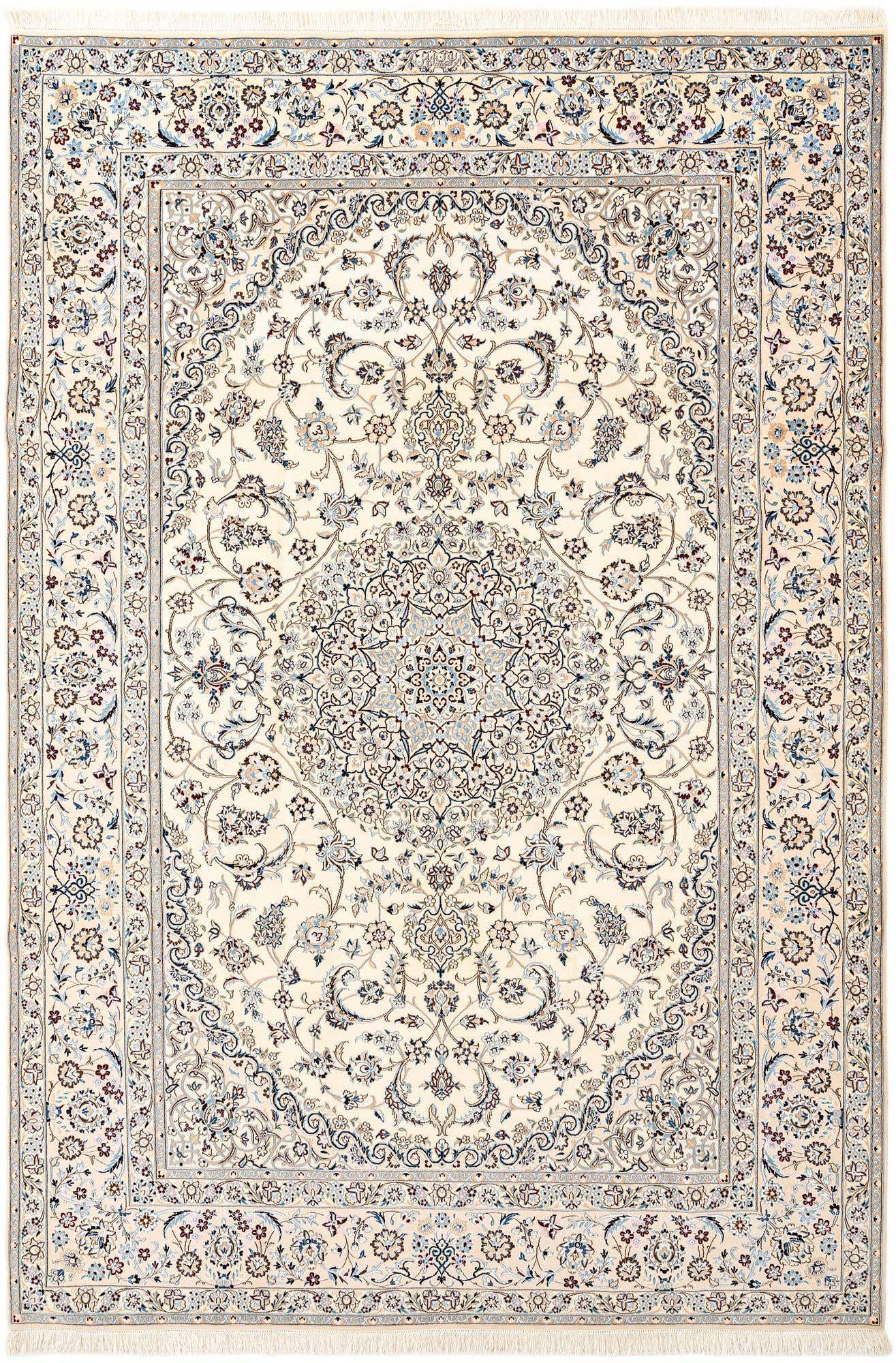 6' 11 x 10' 2 Hand Knotted Nain Rug