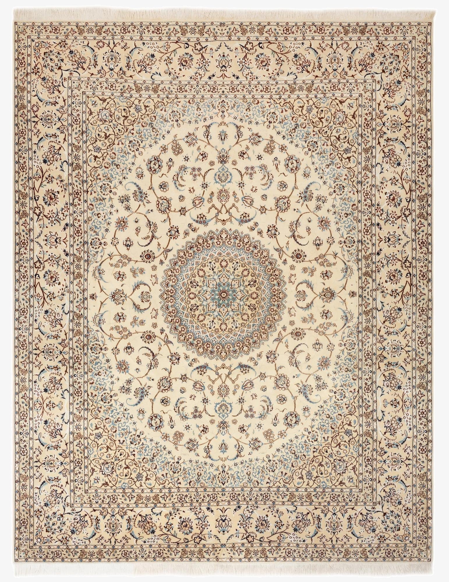 6' 9 x 8' 9  Hand Knotted Nain Persian Rug