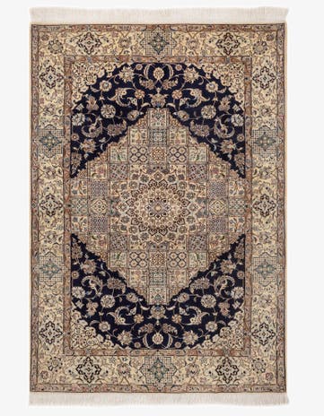 4' 2 x 5' 11 Hand Knotted Nain Persian Rug