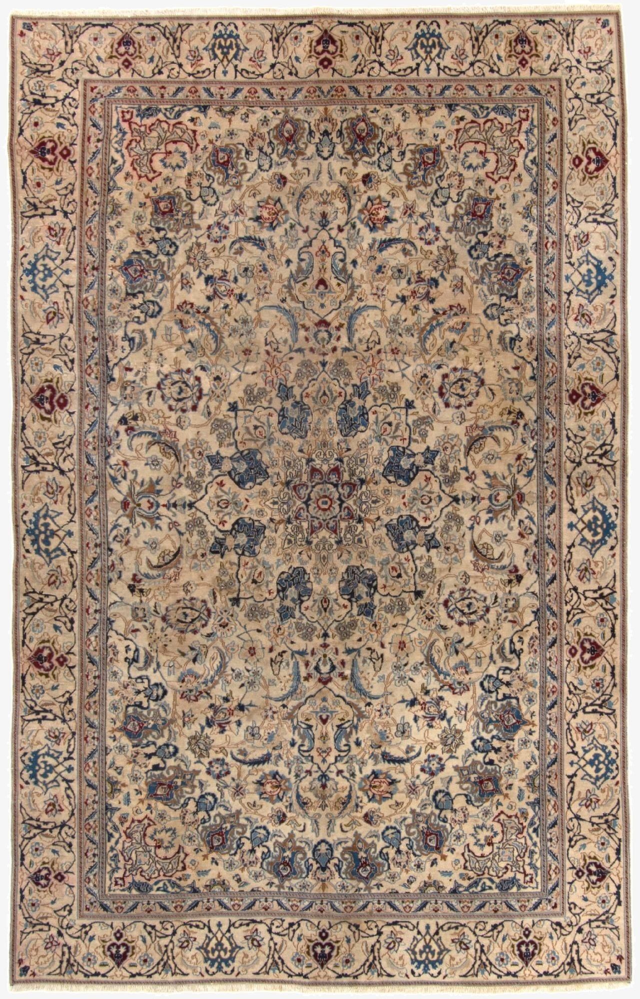 6' 2 x 9' 7  Hand Knotted Nain Persian Rug