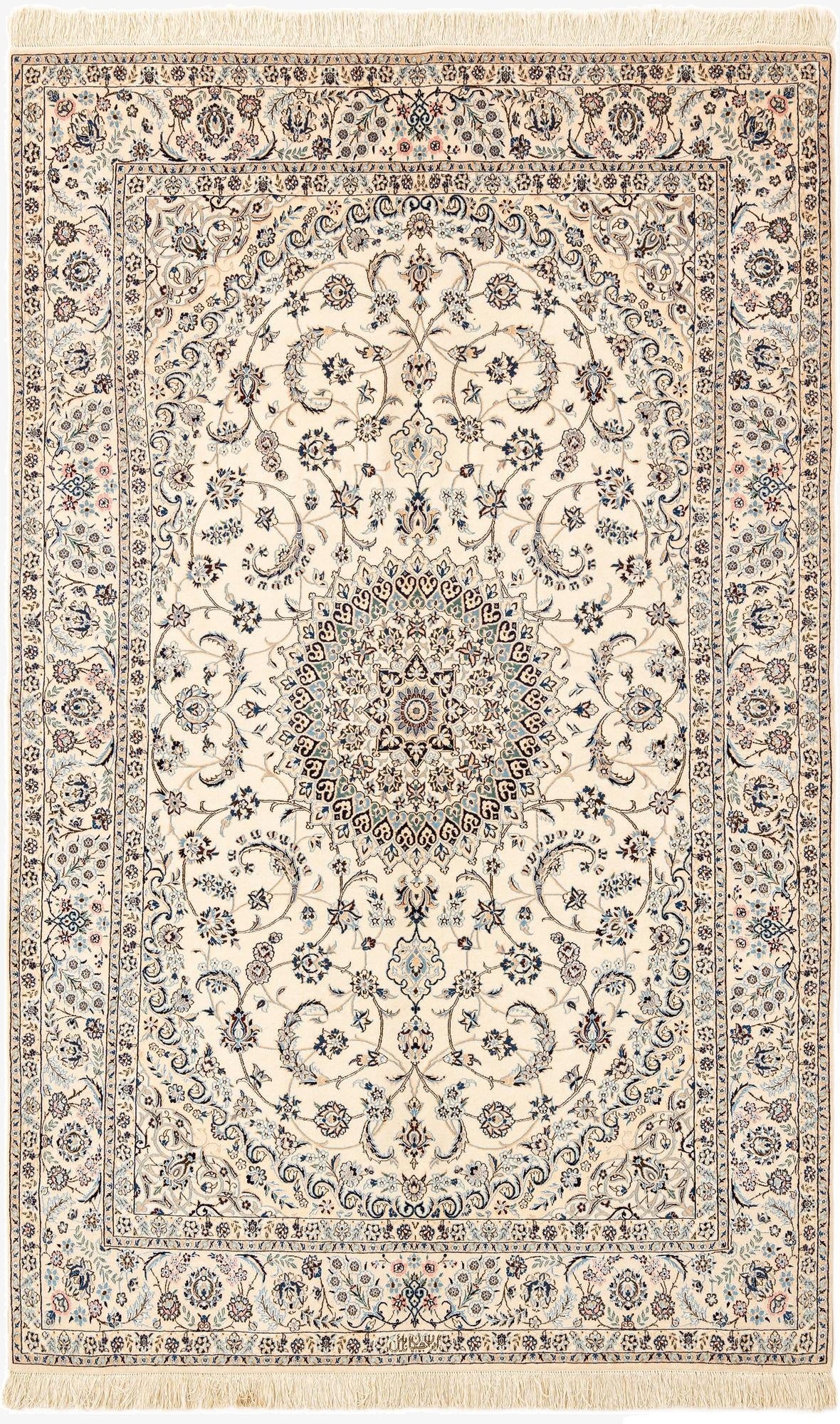 4' 10 x 7' 6  Hand Knotted Nain Rug