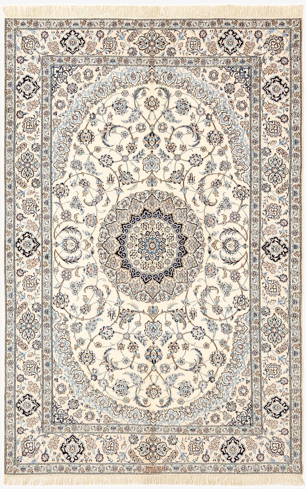 5' 1 x 7' 9  Hand Knotted Nain Rug