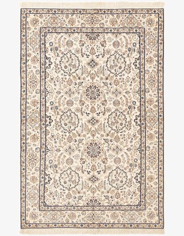 4' 11 x 7' 8 Hand Knotted Nain Rug