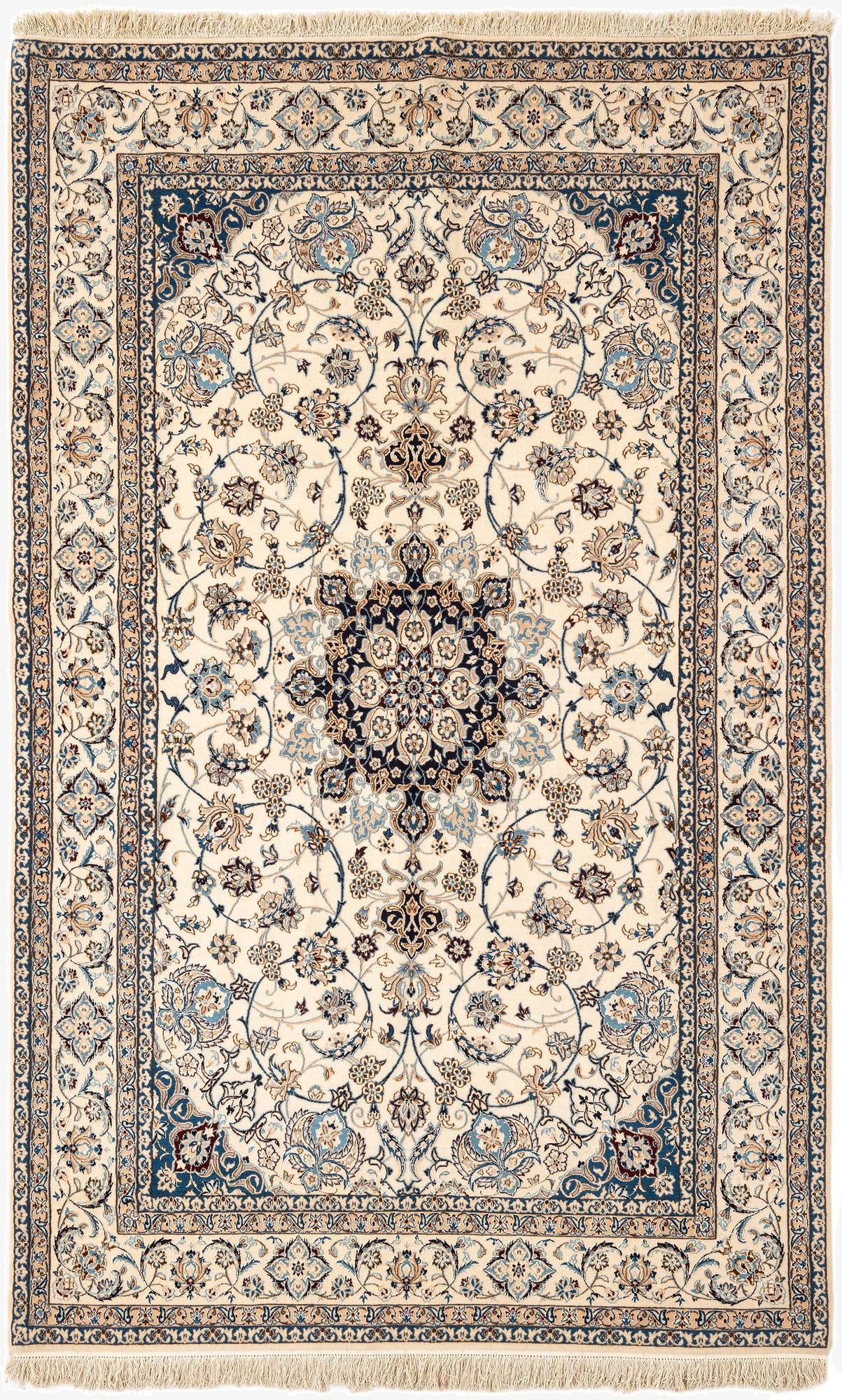 5' 1 x 8' 4  Hand Knotted Nain Rug