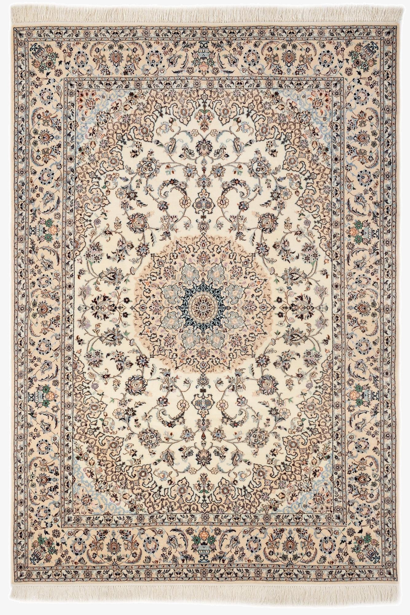 5' 6 x 8' 1  Hand Knotted Nain Persian Rug