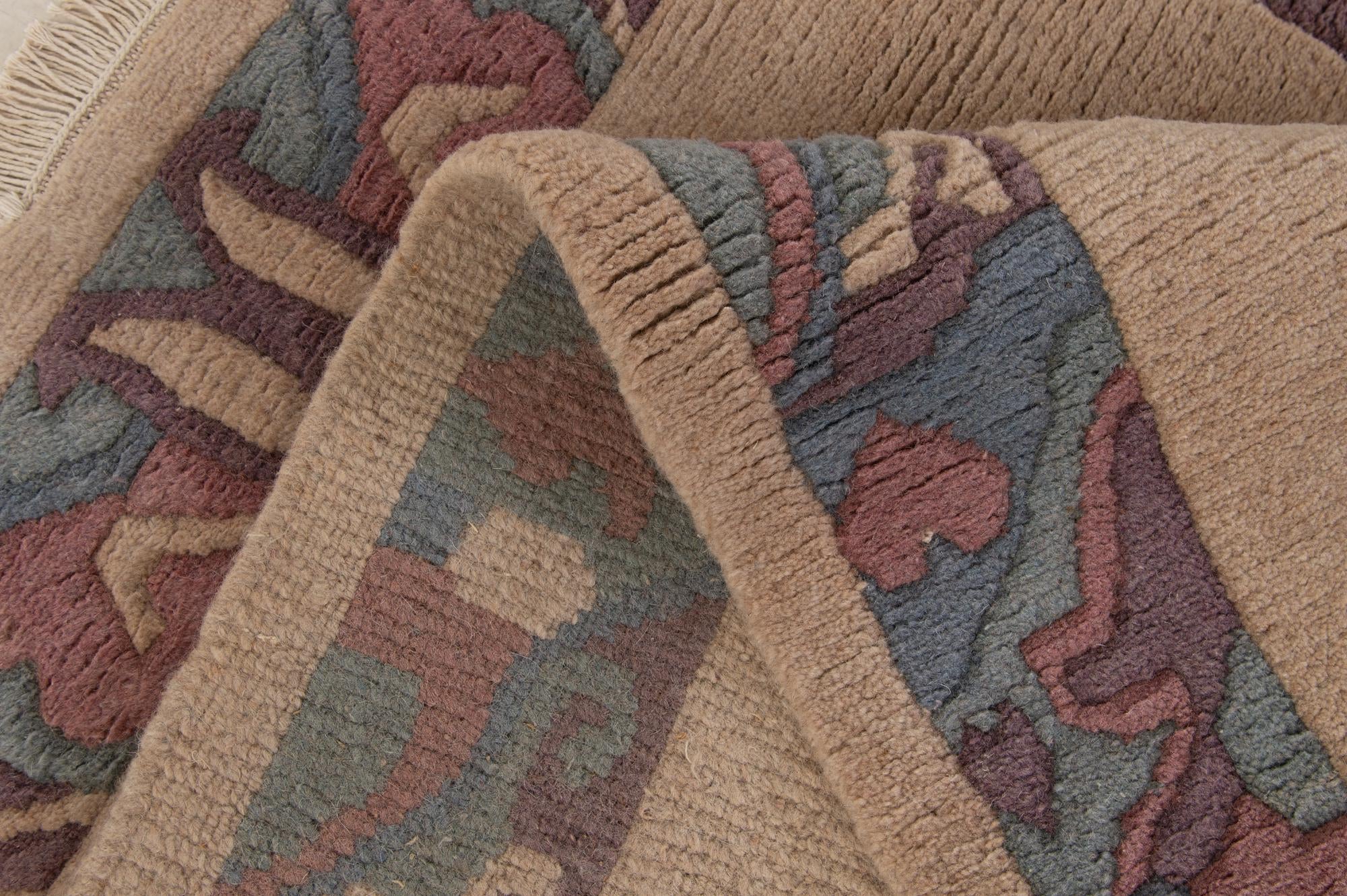3' 11 x 5' 9 Hand Knotted Nepal Wool Rug