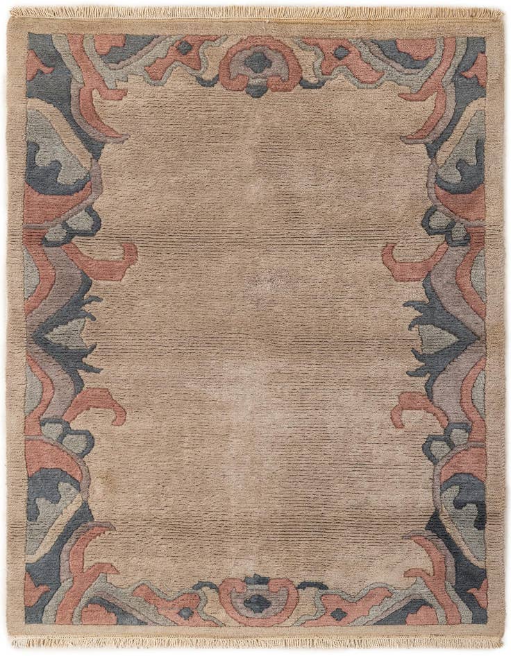Detail image of 4' x 5' 10 Hand Knotted Nepal Wool Rug