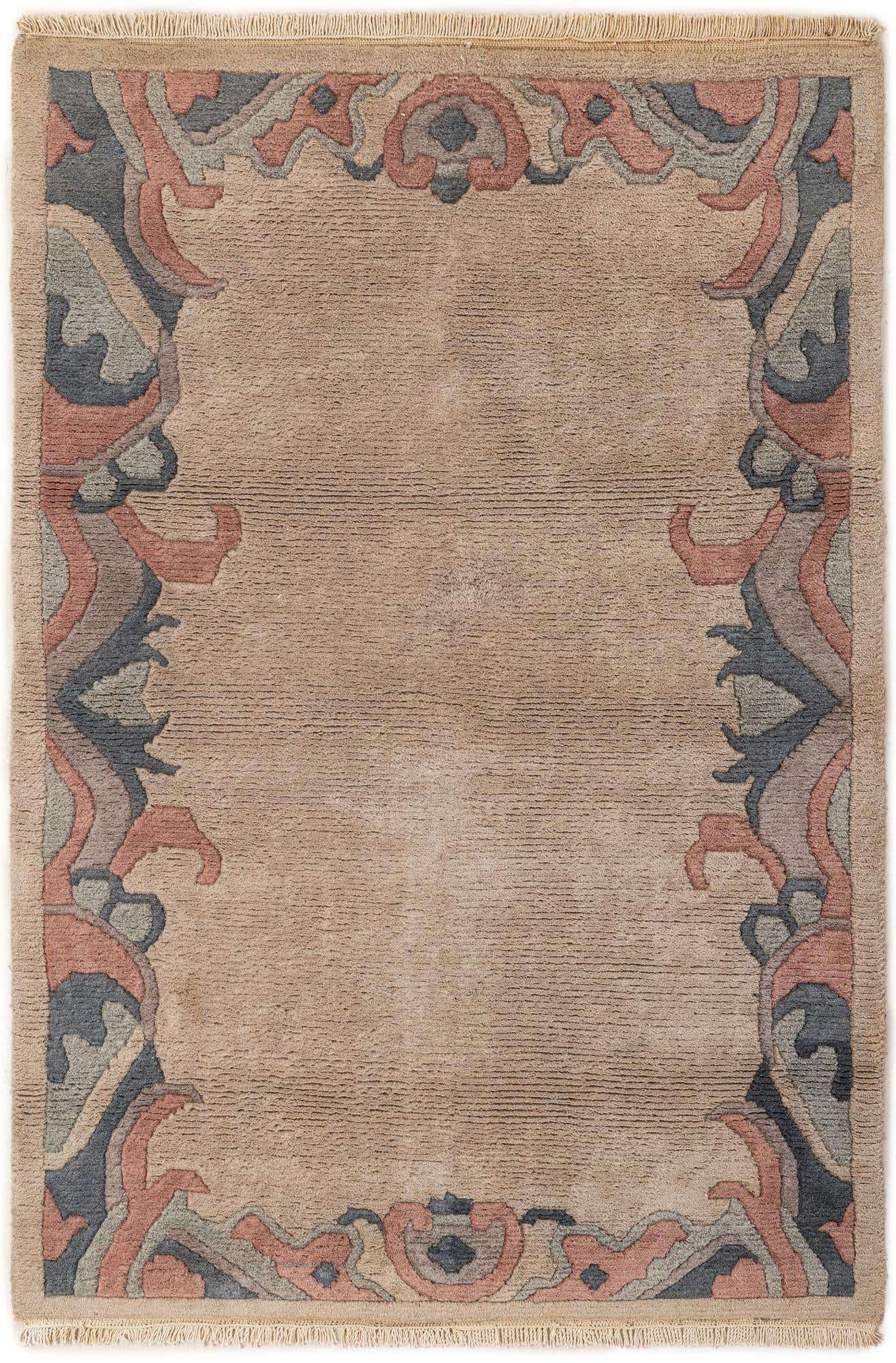 4' x 5' 10 Hand Knotted Nepal Wool Rug