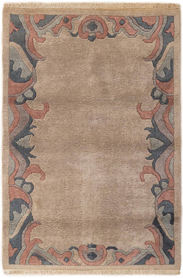 Detail image of 4' x 5' 10 Hand Knotted Nepal Wool Rug