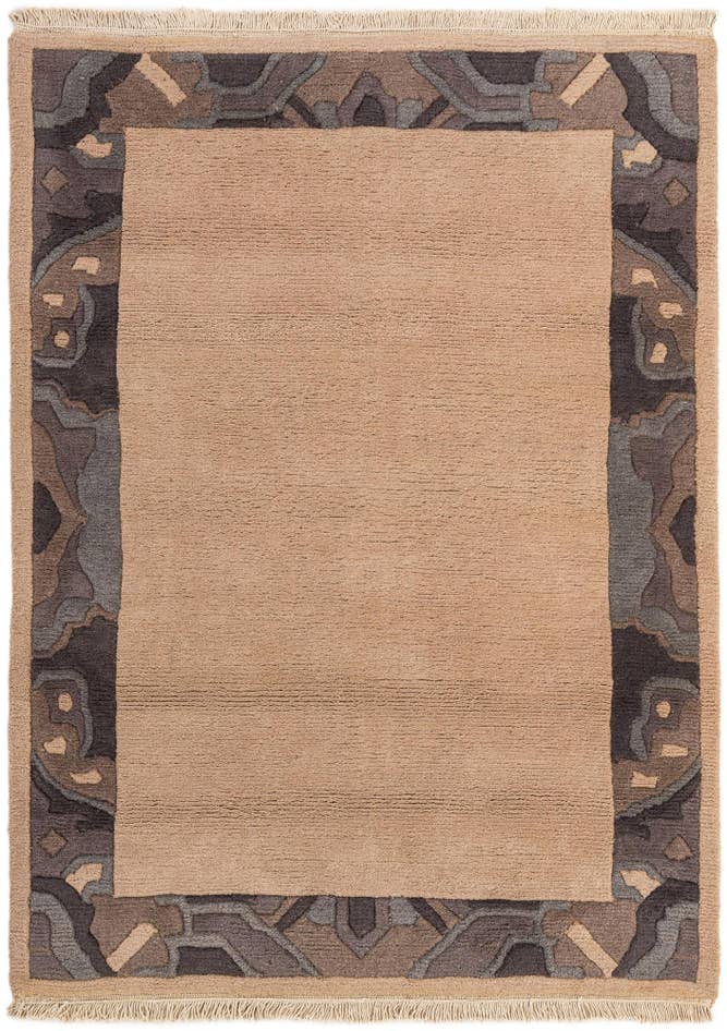 Detail image of 4' 2 x 5' 8 Hand Knotted Nepal Wool Rug