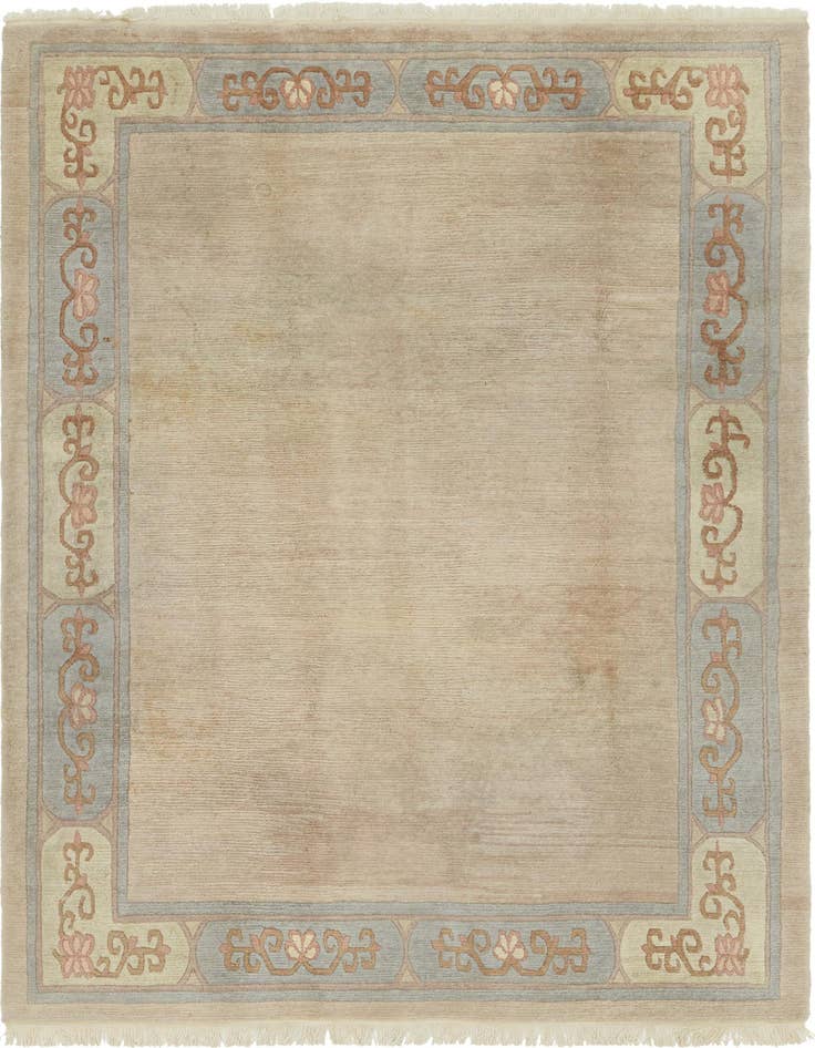 Detail image of 6' 7 x 9' 9 Hand Knotted Nepal Wool Rug