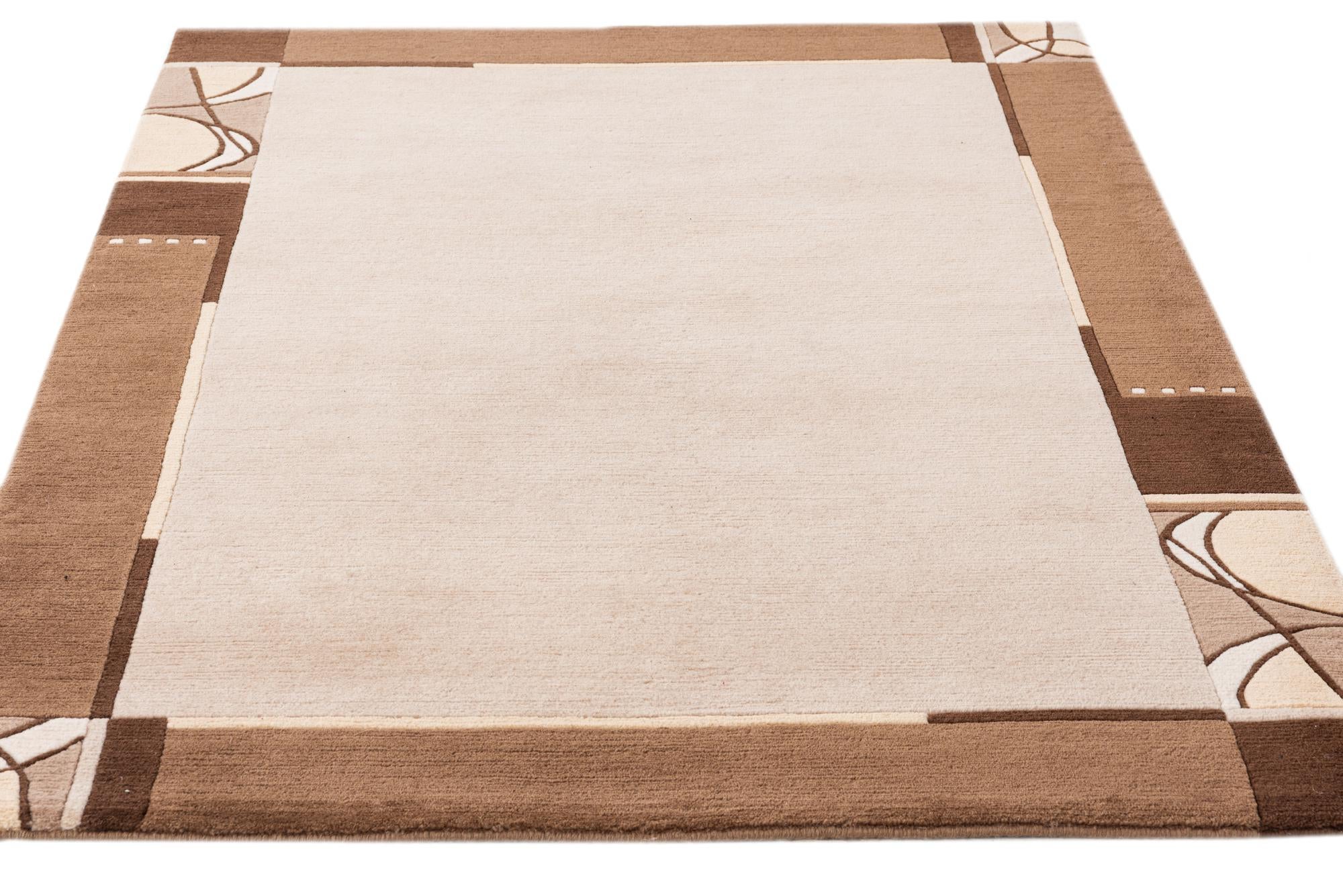 4' 1 x 5' 10 Hand Knotted Nepal Wool Rug