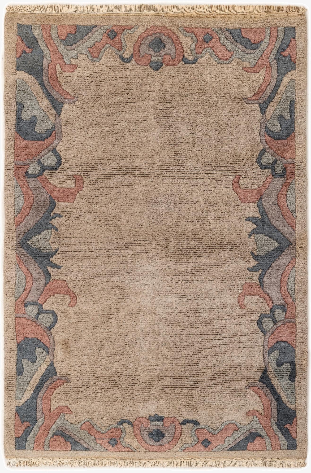 4' x 5' 10  Hand Knotted Nepal Wool Rug