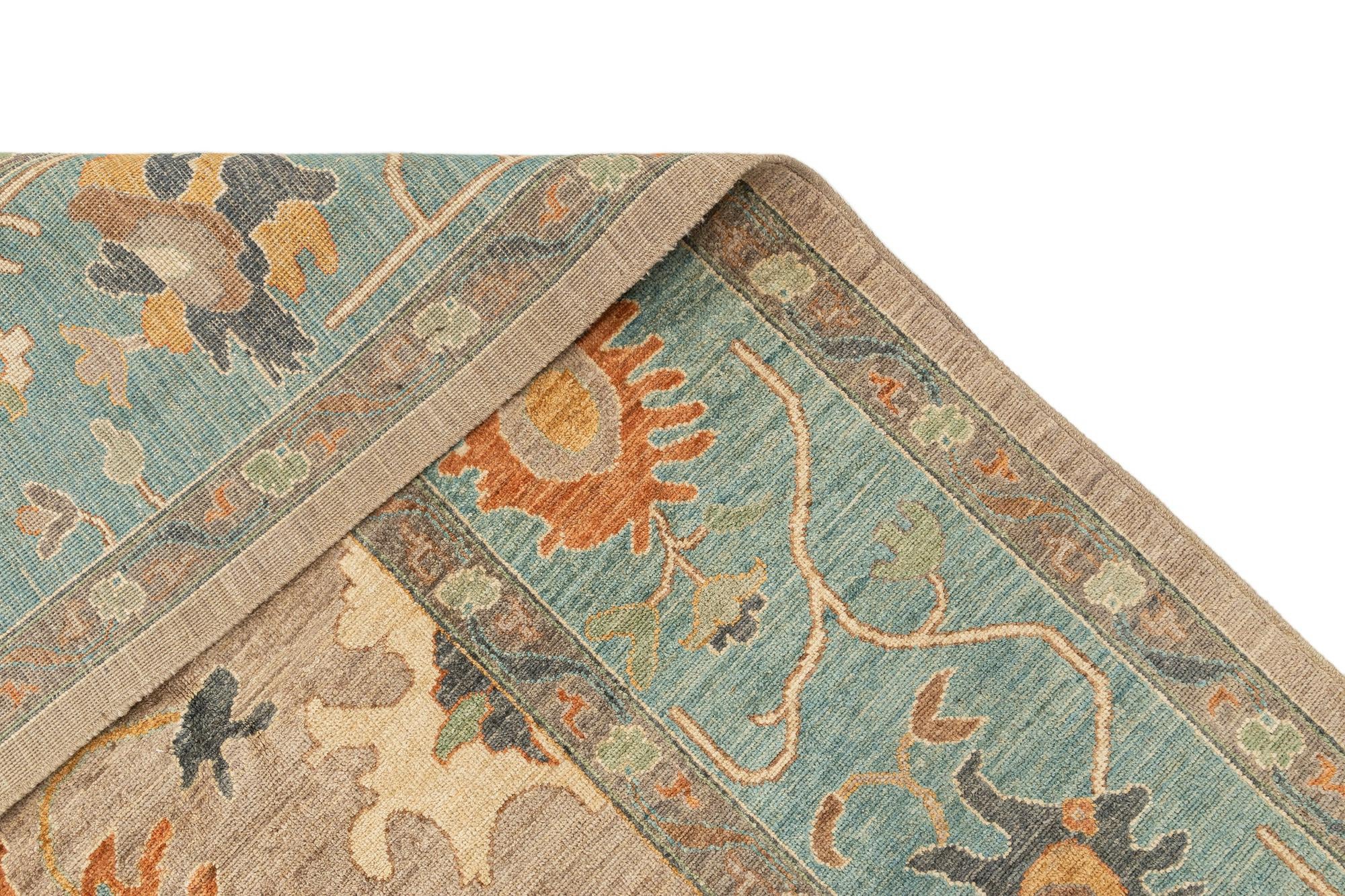 9' x 12' Hand Knotted Oushak Rug