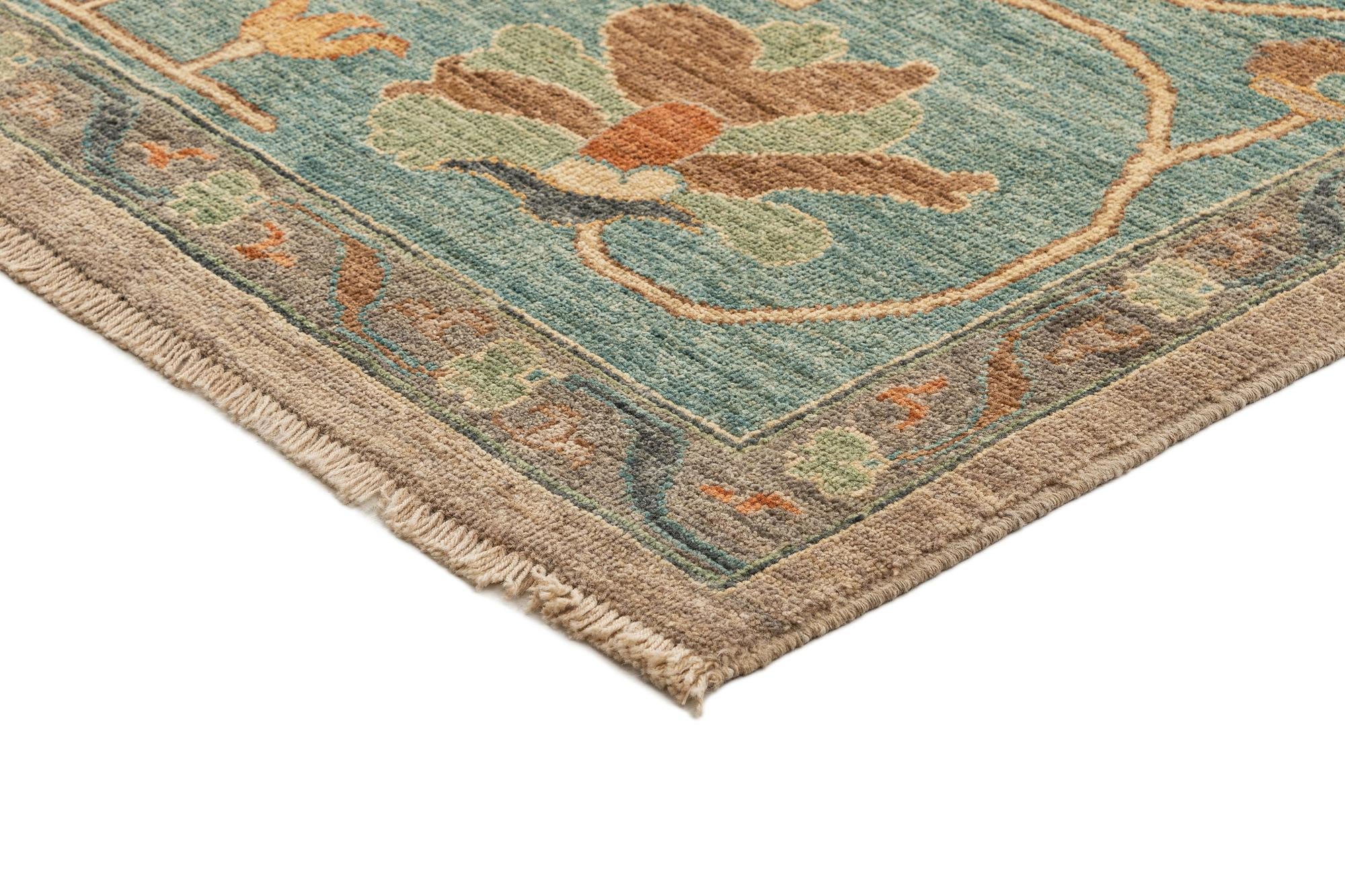 9' x 12' Hand Knotted Oushak Rug