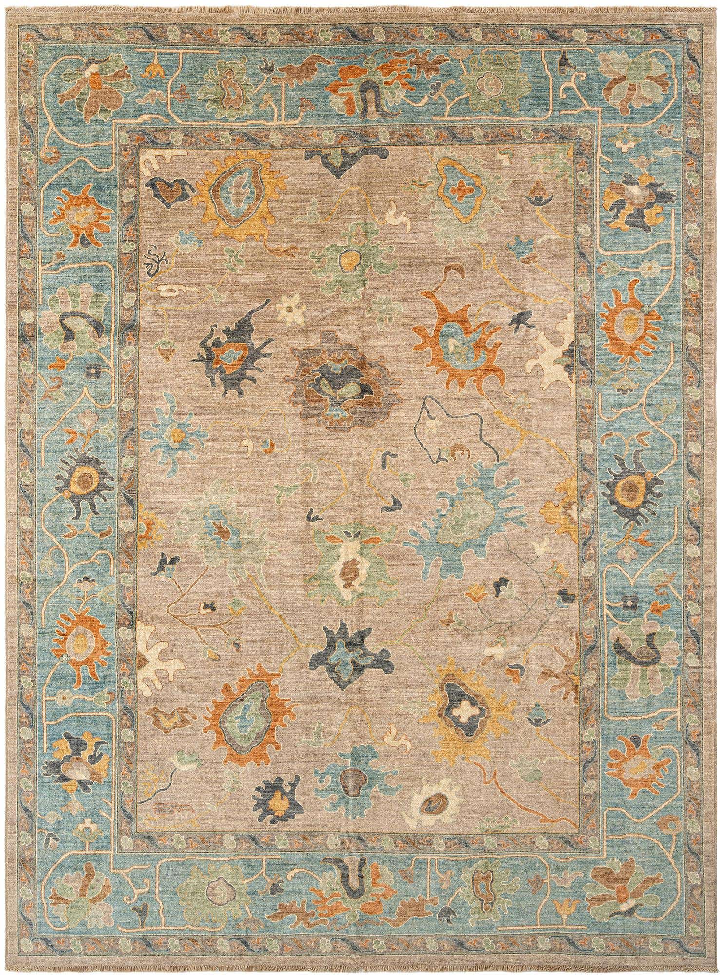9' x 12' Hand Knotted Oushak Rug