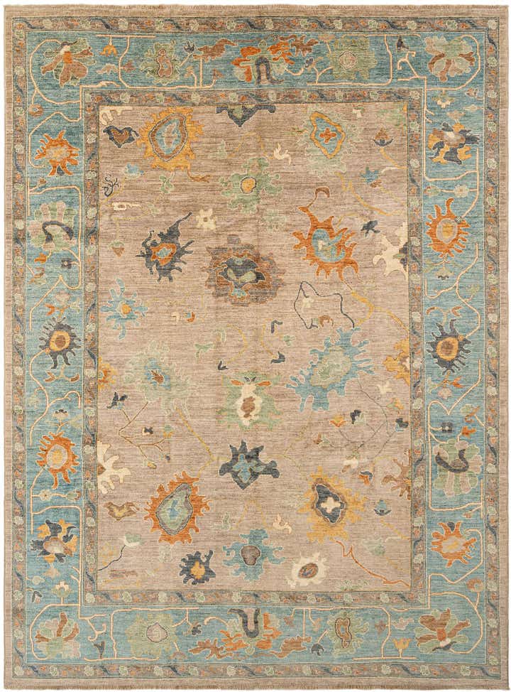 9' x 12' Hand Knotted Oushak Rug